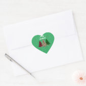 Prettig Kerstmis Modern & Elegant Hart Sticker (Envelop)