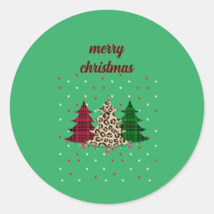 Prettig Kerstmis Modern & Elegant Ronde Sticker