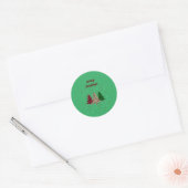 Prettig Kerstmis Modern & Elegant Ronde Sticker (Envelop)