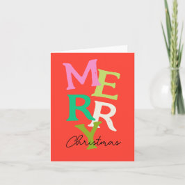 Prettig Kerstmis Modern Helder Vakantie Feestdagen Kaart