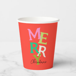 Prettig Kerstmis Modern Helder Vakantie Papieren Bekers