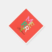 Prettig Kerstmis Modern Helder Vakantie Servet (Hoek)