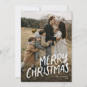 Prettig Kerstmis Modern Lettertype Eenvoudige Eén  Feestdagenkaart (Voorkant)