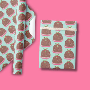 Prettig Kerstmis Modern Pudding Illustratie Cadeaupapier