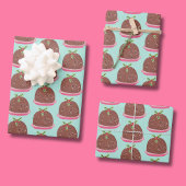 Prettig Kerstmis Modern Pudding Illustratie Cadeaupapier
