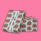 Prettig Kerstmis Modern Pudding Illustratie Cadeaupapier
