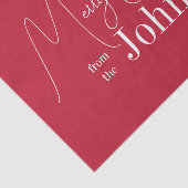 Prettig Kerstmis Modern Rood Gepersonaliseerd Tissuepapier (Detail)