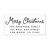 Prettig Kerstmis Modern Schrift Retouradres Zelfinktende Stempel (Design)