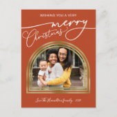 Prettig Kerstmis Moderne Calligraphy Boog Frame Feestdagenkaart (Voorkant)