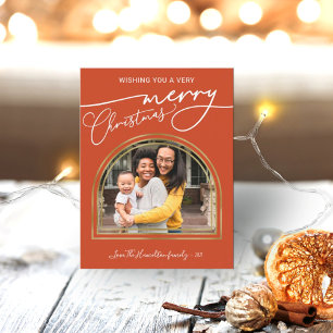 Prettig Kerstmis Moderne Calligraphy Boog Frame Feestdagenkaart