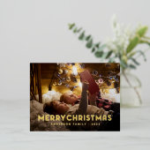 Prettig Kerstmis Moderne Eenvoudige Typografie Folie Feestdagen Briefkaart (Staand Voorkant)