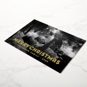 Prettig Kerstmis Moderne Eenvoudige Typografie Folie Feestdagenkaart (Gedraaid)