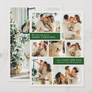 Prettig Kerstmis Moderne Multi-Foto Collage Famili Feestdagenkaart