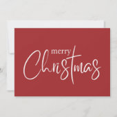Prettig Kerstmis Moderne Rode Kerst Feestdagenkaart (Voorkant)