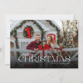 Prettig Kerstmis Moderne Typografie Volledige Foto Feestdagenkaart (Voorkant)