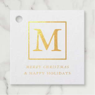 Prettig Kerstmis Monogram Bedankjes Labels