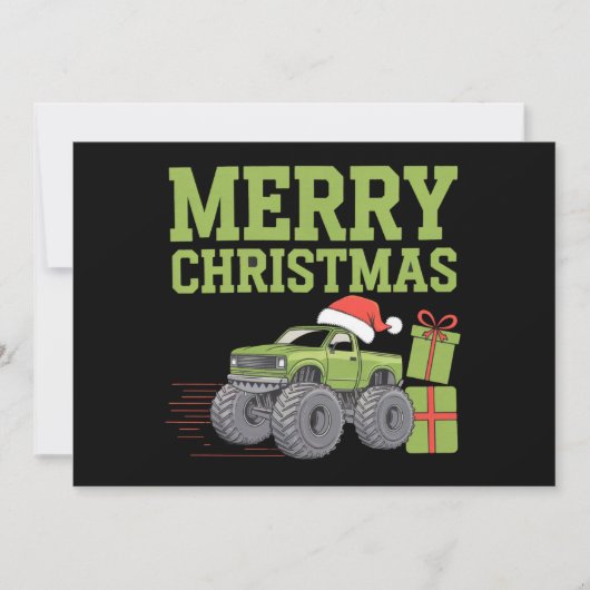 Prettig Kerstmis Monstertruck Peuter Jongens Kerst Feestdagenkaart (Voorkant)
