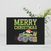 Prettig Kerstmis Monstertruck Peuter Jongens Kerst Feestdagenkaart (Staand voorkant)