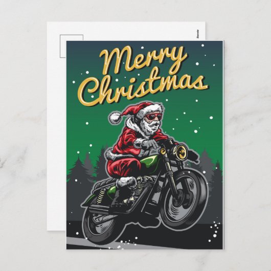 Prettig Kerstmis Motorfiets Kerstman | Feestdagen (Voorkant / Achterkant)