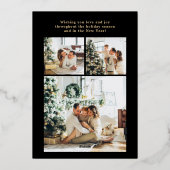 Prettig Kerstmis Multi Foto Goud Folie Feestdagenkaart (Achterkant)