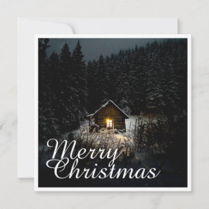 Prettig Kerstmis Mystieke Blokhut Diepe Bossen