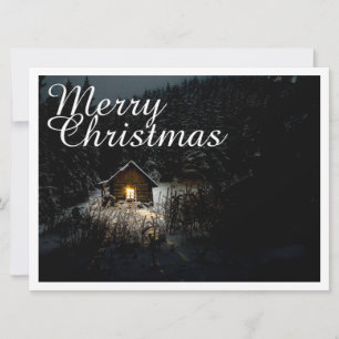 Prettig Kerstmis Mystieke Blokhut Diepe Bossen