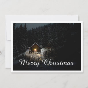 Prettig Kerstmis Mystieke Blokhut Diepe Bossen