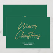Prettig Kerstmis Nepgoud Folie en Groen Feestdagenkaart (Voorkant / Achterkant)