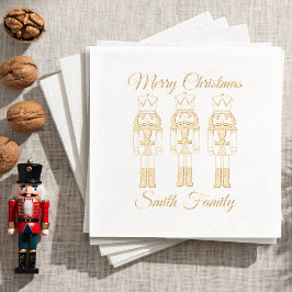 Prettig Kerstmis Notenkraker Familie Naam Vakantie Folie Servetten