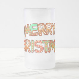 Prettig Kerstmis Ontbijtkoek Typografie Matglas Bierpul