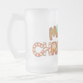 Prettig Kerstmis Ontbijtkoek Typografie Matglas Bierpul (Links)