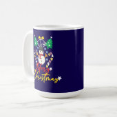 Prettig Kerstmis-ontwerp met bel, bomen  Koffiemok (Voorkant links)
