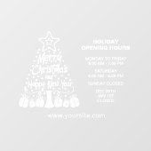 Prettig Kerstmis, Openingstijden Bordje, Raamsticker (Vel)