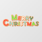 Prettig Kerstmis Peperkoek Koekje Lettertype Bakke Raamsticker (Vel)