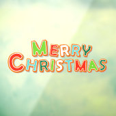 Prettig Kerstmis Peperkoek Koekje Lettertype Bakke Raamsticker (Vel 3)