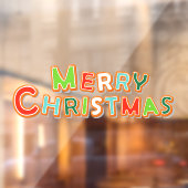 Prettig Kerstmis Peperkoek Koekje Lettertype Bakke Raamsticker (Vel 2)