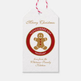 Prettig Kerstmis Peperkoek Wit Cadeaulabel