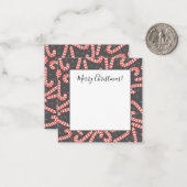 Prettig Kerstmis Pepermunt Kandijstokjes Sneeuwvlo Notitiekaartje (Voorkant / Achterkant in situ)