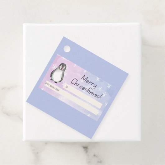 Prettig Kerstmis Pinguïn  Bedankjes Labels (In situ)
