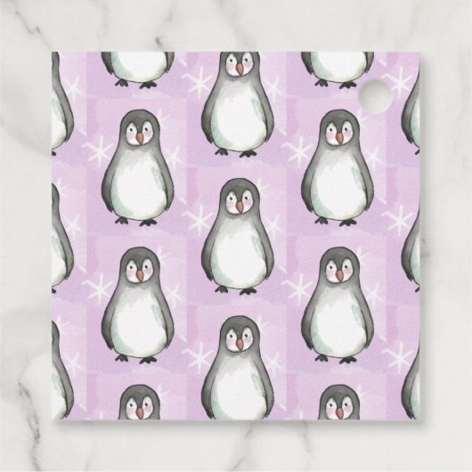 Prettig Kerstmis Pinguïn  Bedankjes Labels (Achterkant)