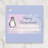 Prettig Kerstmis Pinguïn  Bedankjes Labels (Voorkant)