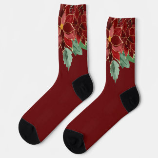 Prettig Kerstmis Poinsettia Sokken
