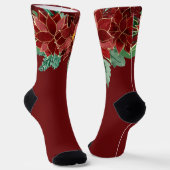 Prettig Kerstmis Poinsettia Sokken (Gebogen)