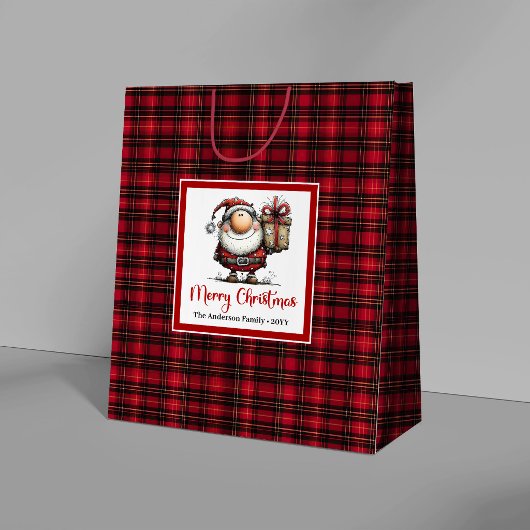 Prettig Kerstmis Quirky Kerstman Cartoon Cadeautas