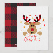 Prettig Kerstmis Rendier Kaart  (Voorkant / Achterkant)