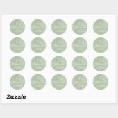 Prettig Kerstmis Retouradres Groen Schrift Ronde Sticker (Vel)