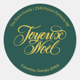 Prettig Kerstmis Retouradres Ronde Sticker
