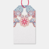 Prettig Kerstmis retro Rood en Blauw Cadeaulabel (Achterkant)