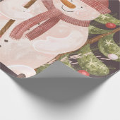 Prettig Kerstmis Retro Vintage Kerstman  Cadeaupapier (Hoek)