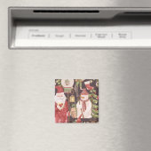 Prettig Kerstmis Retro Vintage Kerstman    Magneet (Insitu (Vaatwasser))
